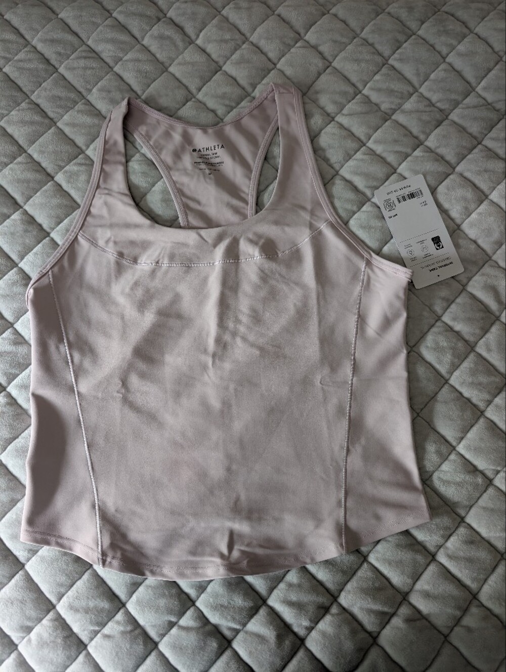 NWT Athleta Interval Tank, Light Pink, Size medium
